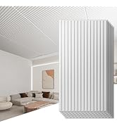 Art3d 12-Pack Slat Design 3D Wall Panels for Interior Wall Decor, 2x4 FT PVC Decorative Drop Ceil...