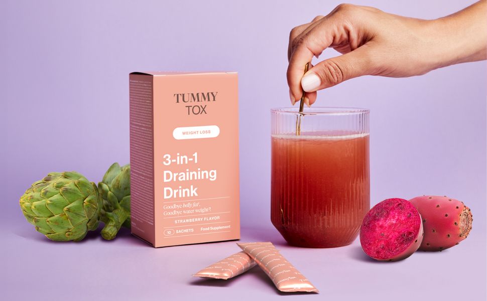 Löwenzahn, Artischocke, Brennnessel, Magnesium - Erdbeergetränk mit 9 ...