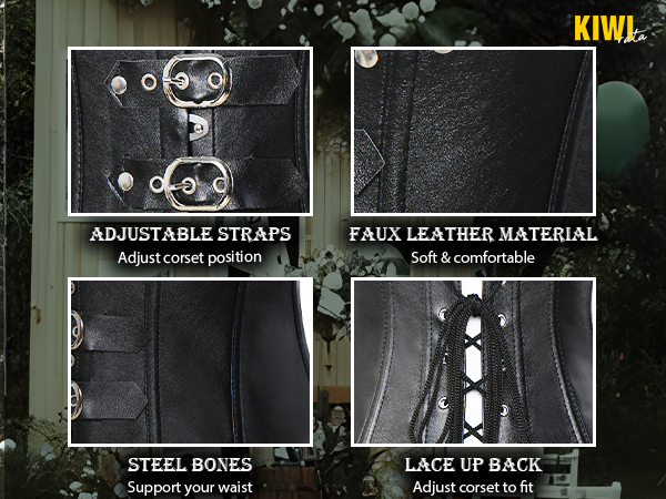 KIWI RATA Women's Steel Boned Vintage Corset Steampunk