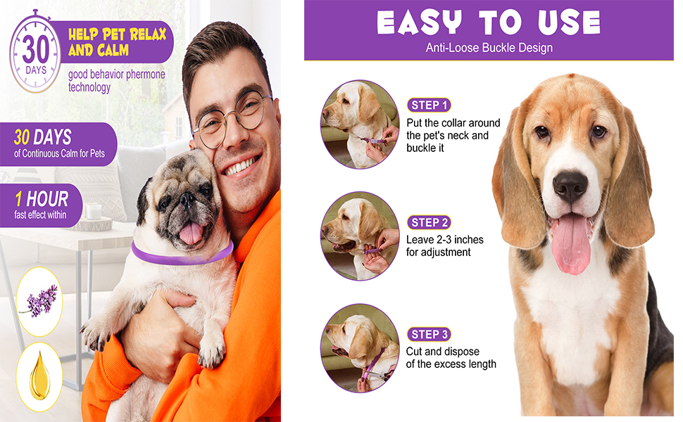 Calming Collar for Dogs, 3 Packs Pheromone Collars Dog
