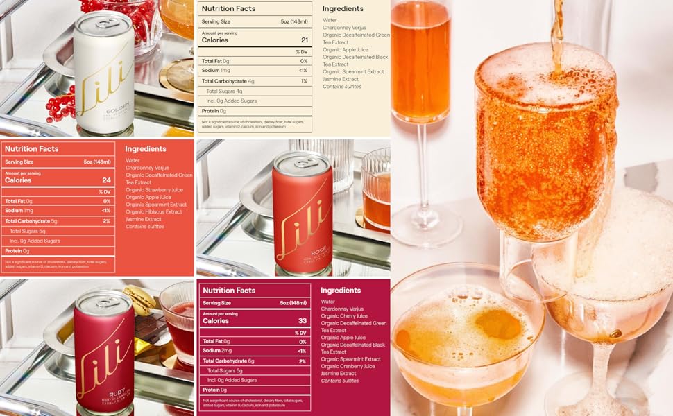 Lili Non Alcoholic Drinks Made with Verjus, Real Fruits, Teas, and Botanicals