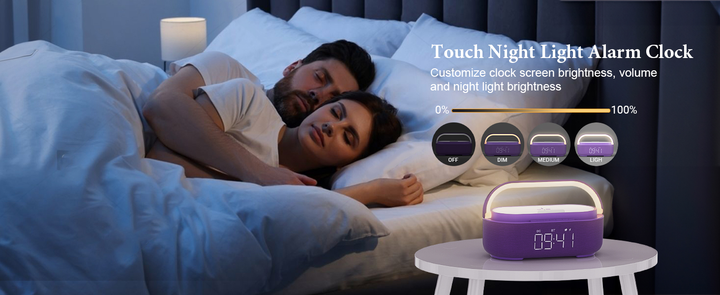 6 IN 1 Alarm Clock for Bedroom