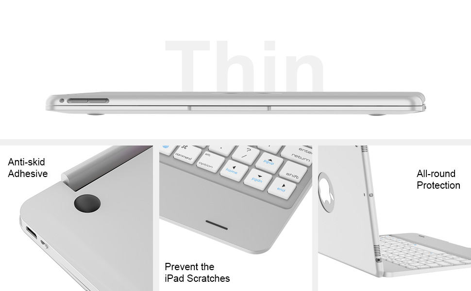 iPad Keyboard Case for iPad Pro 9.7 Inch, New 2018 iPad, 2017 iPad, iPad Air 1 and 2