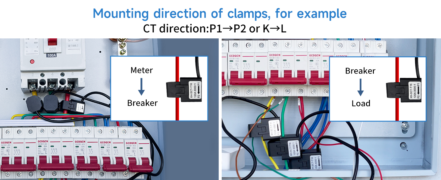 The arrow on the clamp should face to the correct direction