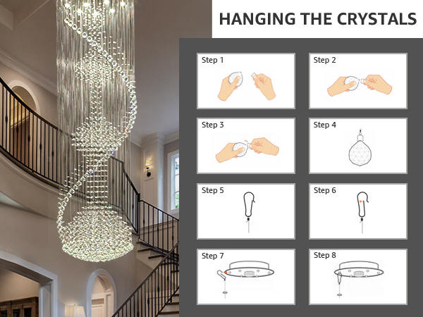 ティグロン SPIRAL EXITER GRANDE by SUNSHINE IDEQUY 32-Lights Gold Spiral Staircase Crystal Chandeliers