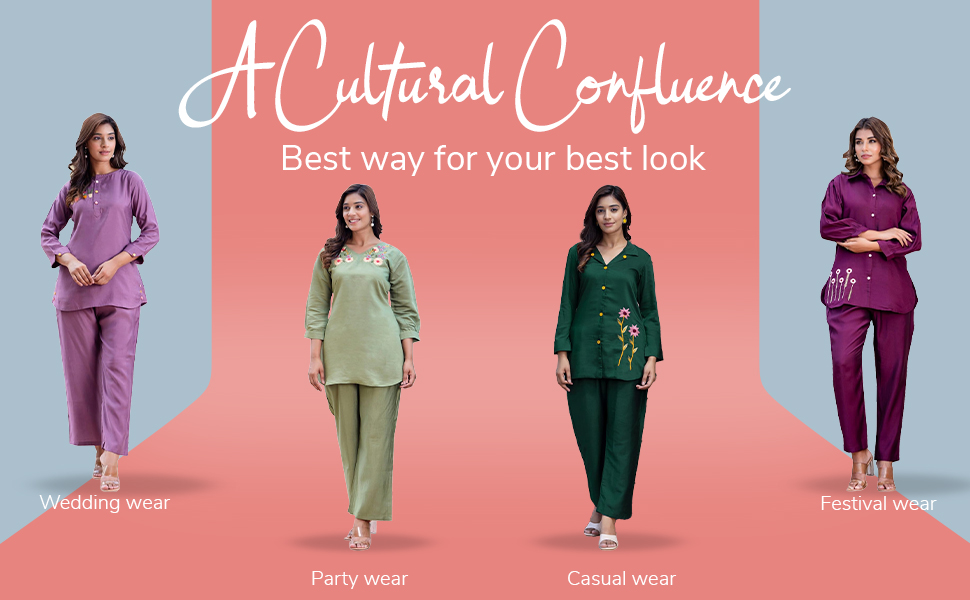 VredeVogel Women's Silk Blend Co Ord Set