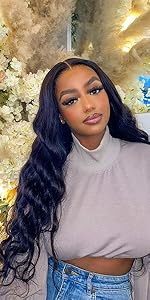 human hair body wave bundles and closure