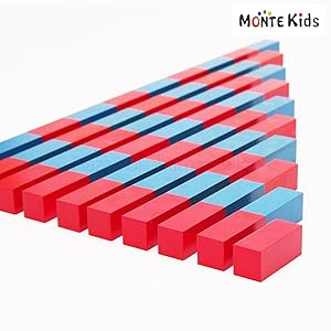Amazon.co.jp: 【MONTE Kids】モンテッソーリ教具 - 算数棒 小
