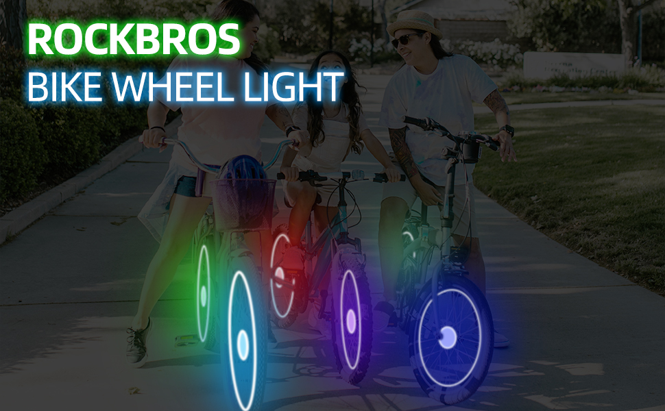 ROCKBROS Bike Wheel Light Bike Tire Light Rechargeable LED Cycling
