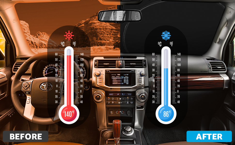 Front Windshield Sun Shade Foldable Sunshade Protector Custom Fit 2023