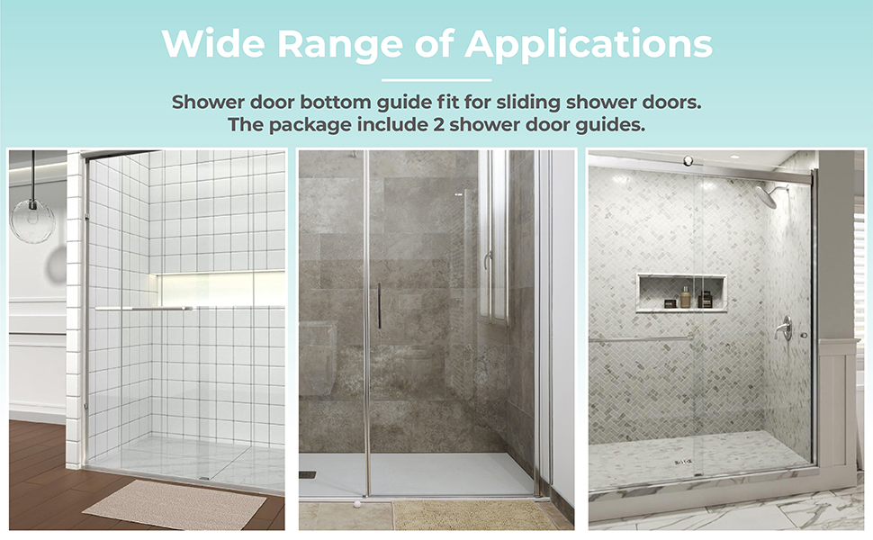 Shuisen Sliding Shower Door Bottom Sill Guide, Glass Shower Door Track