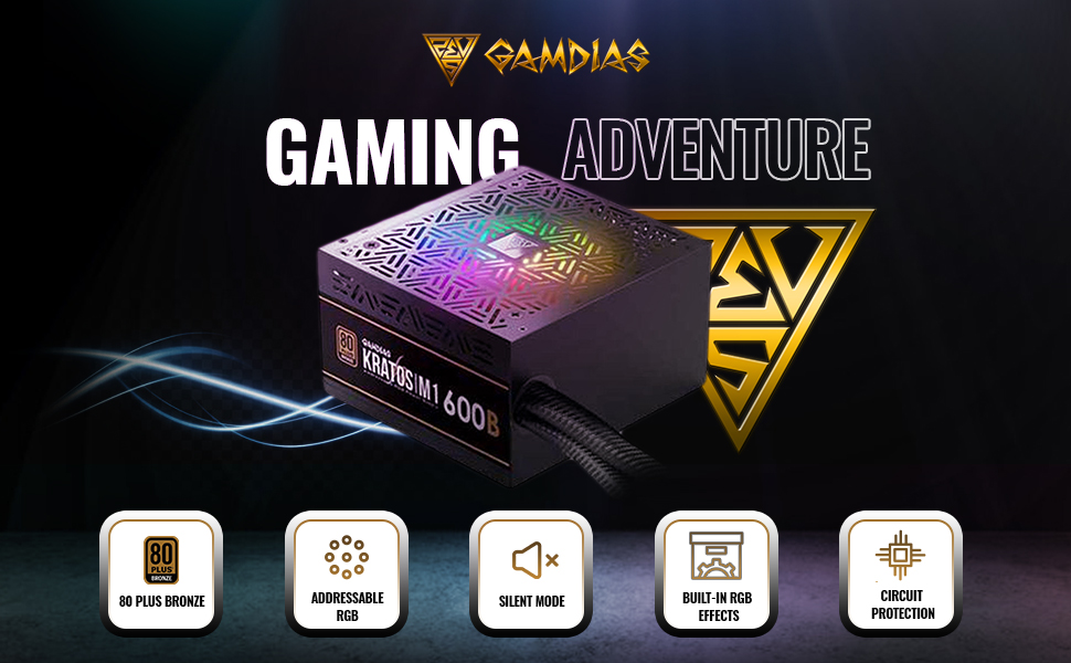 新品未使用・KRATOS M1-600B 600W 電源 Amazon.com: GAMDIAS 600W Bronze PSU, RGB Gaming PC Power