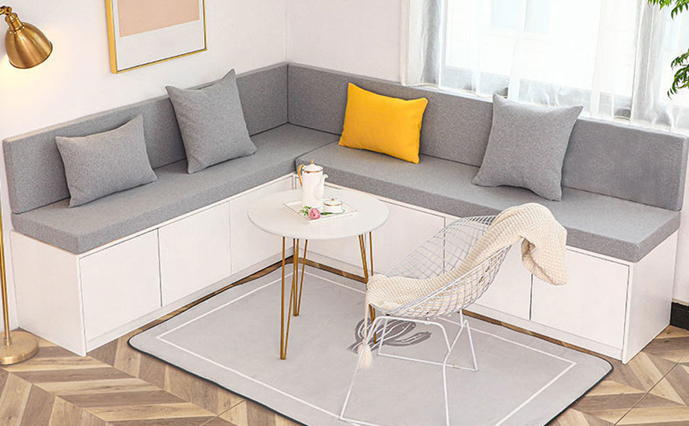 HBLIGHT Indoor Outdoor Bench Cushion,Custom Washable Bench Cushion for