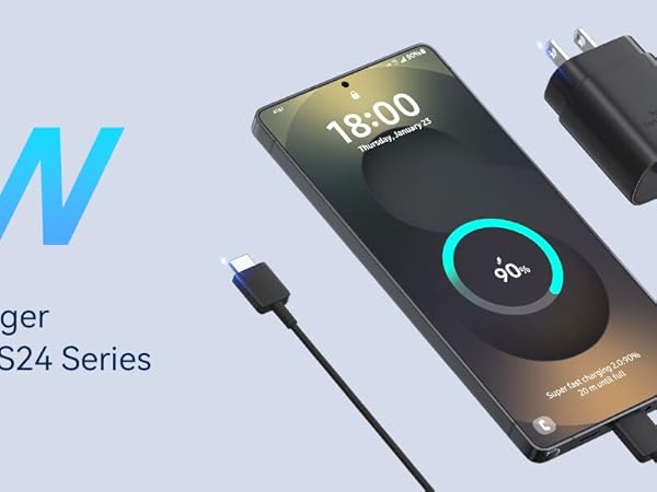 Samsung Galaxy S24 Ultra 512GB 本体と充電器 Amazon.com: S25 S24 Ultra 充電器25W 超快速USB C 充電器座