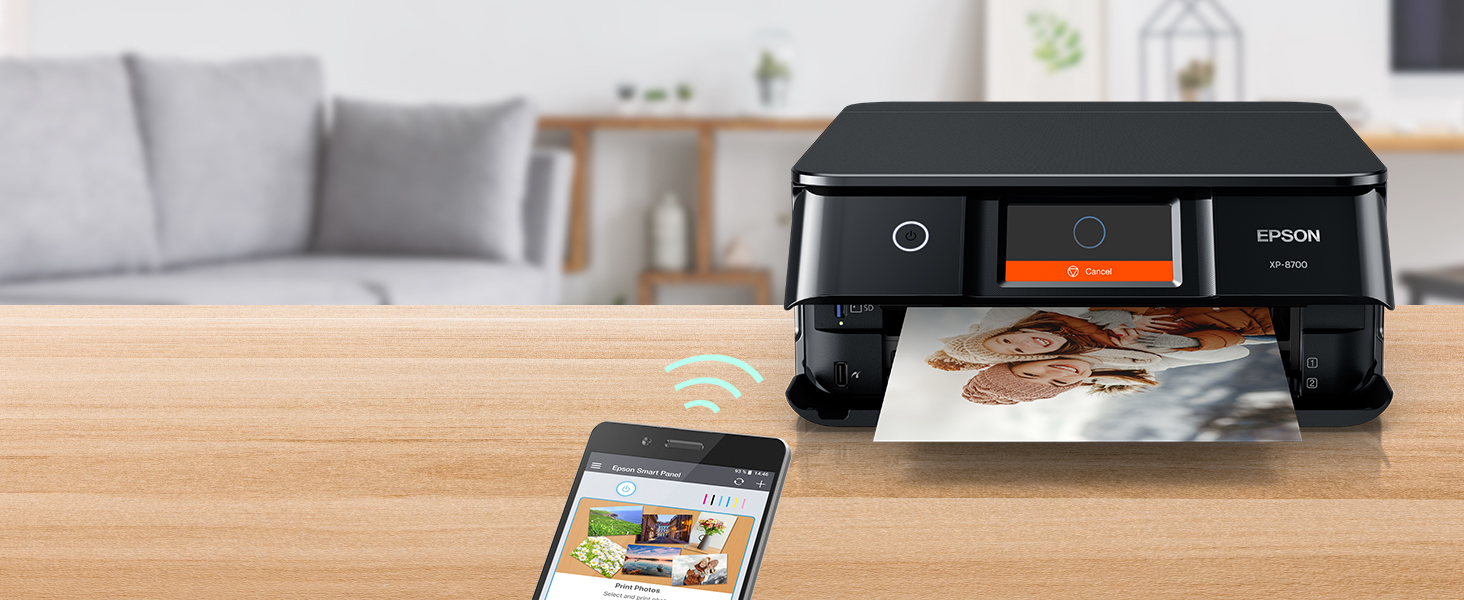 Printer printing a photo that was sent from a smartphone