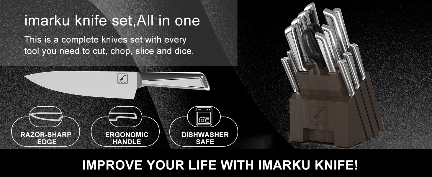 imarku Knife Set,16Piece Premium Knife Sets for Kitchen