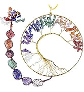 rockcloud 7 Chakras Stones Crystals Tree of Life Wall Hanger Tumbled Gemstones Meditation Hanging...