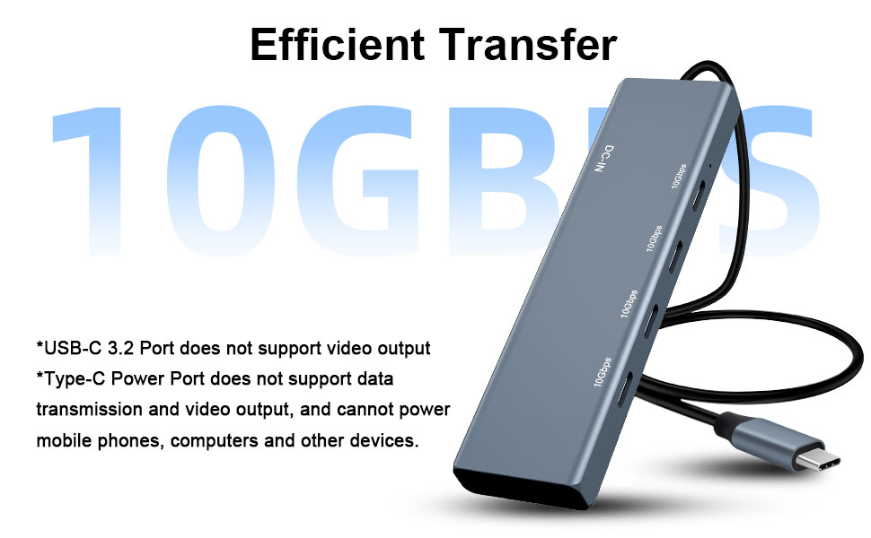 USB HUB 5 IN 1, Wowfast Multiport Adapter, USB C 3.2 Hub, USB C 3.2