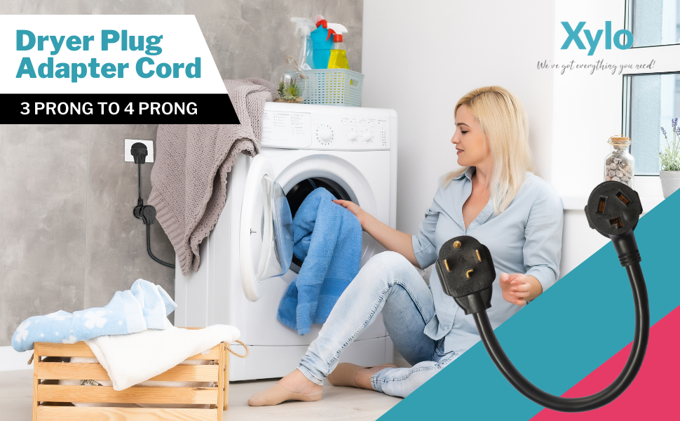 Dryer Plug Adapter, 3 Prong to 4 Prong Dryer Adapter, 3