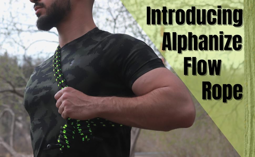 ALPHANIZE Flow Rope Exercise Jump Ropes for Home Gym Cardio Jump Rope for Fitness