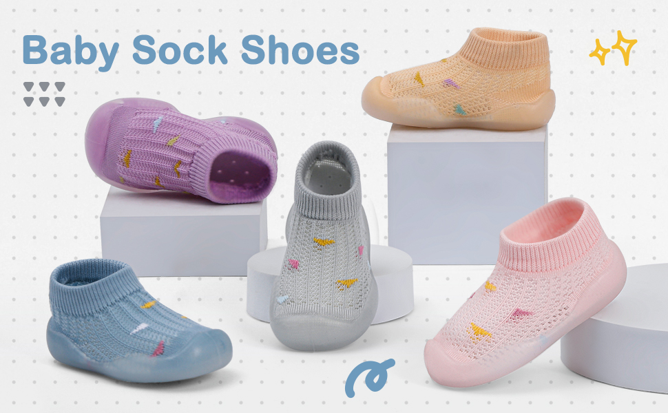 Baby Sock Shoes First Walking 6 9 12 18 24 Months Size 2.5 3.5 4.5 5.5 6.5 UK Child 1 2 3 years old