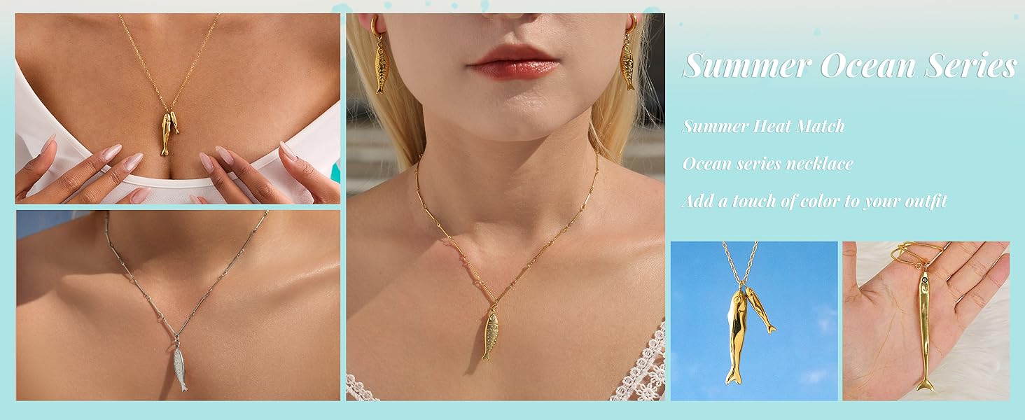Fish Pendant Necklace for Women
