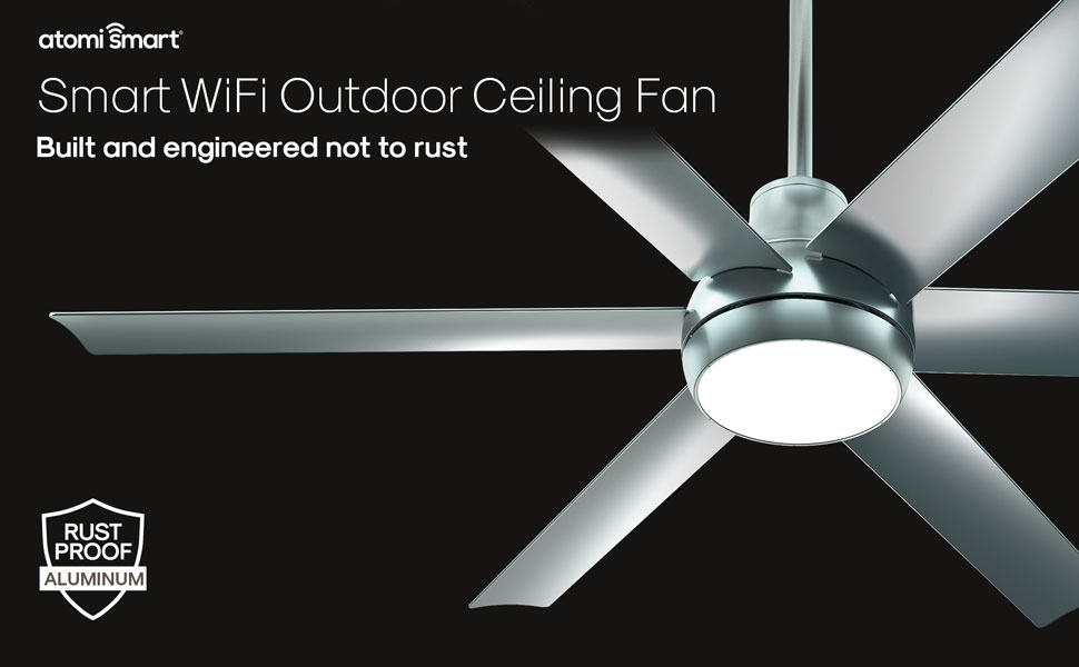 Atomi Smart WiFi 60” Outdoor Ceiling Fan 6 Blade, 1950