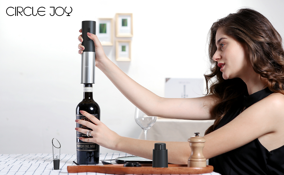 CIRCLE JOY 4in1 Electric Wine Bottle Opener Set Rechargeable Wine
