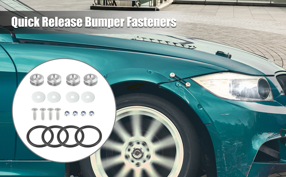 X AUTOHAUX 4 Set Oval Universal Bumper Quick Release Front