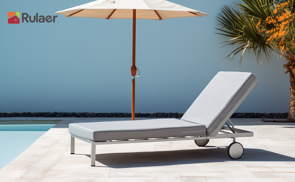 RULAER 72x21x3inch Chaise Lounge Cushion for Outdoor Furniture,Thickened Water