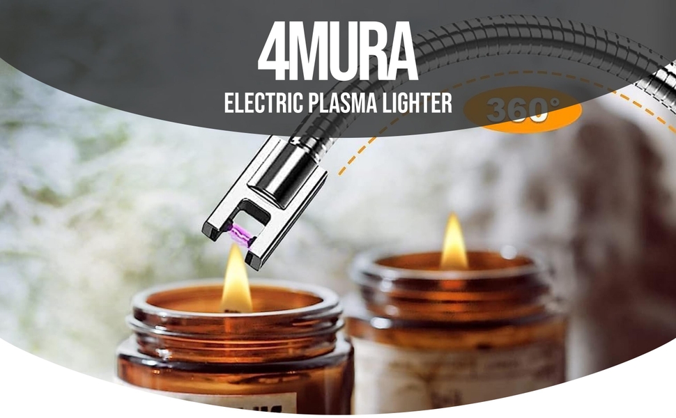 4Mura Electric Rechargeable Gas Lighter/Plasma Lighter Flameless Windproof, USB Lighter