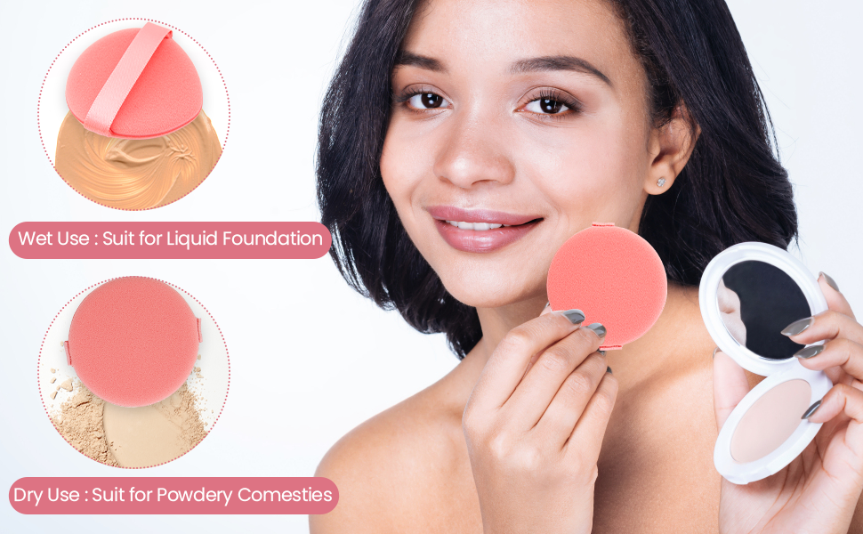 14 Pieces Powder Puff Makeup Puffs, 7 Pcs Triangle Powder