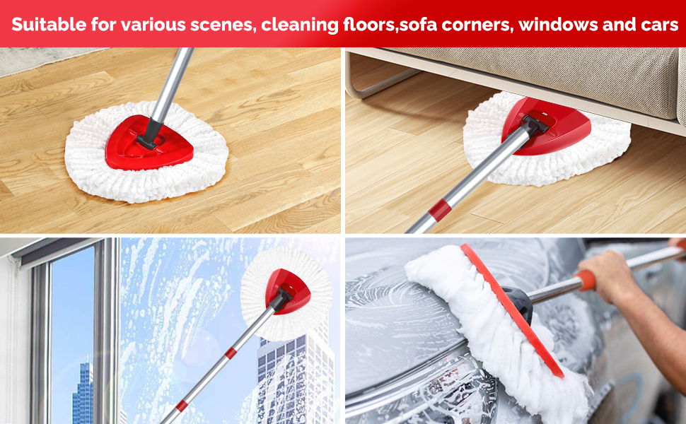 4 Pack Spin Mop Head Replacement for O Cedar Easywring 1