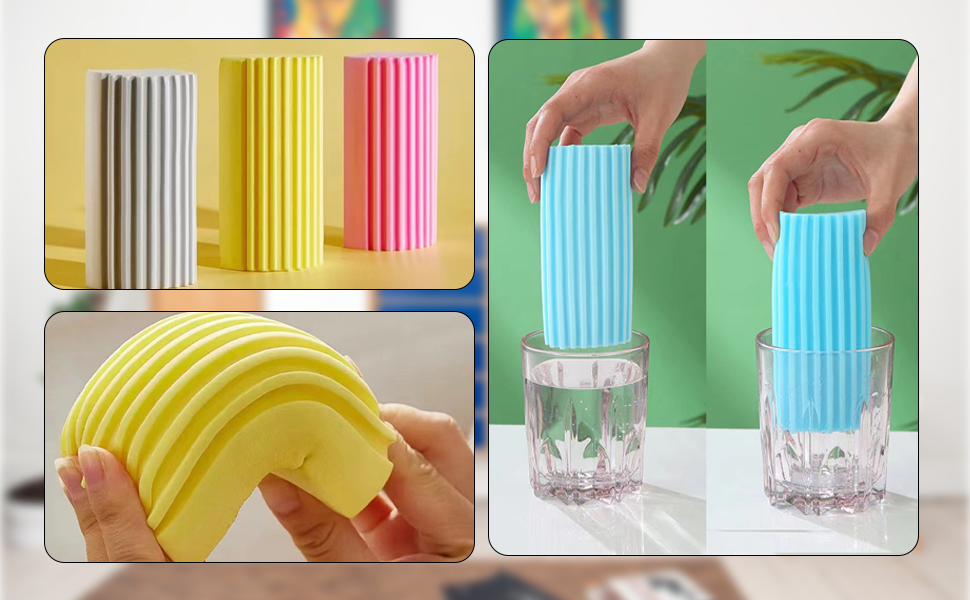 AUMUKA Damp Clean Duster Sponge,4 Pack Dusting Sponge