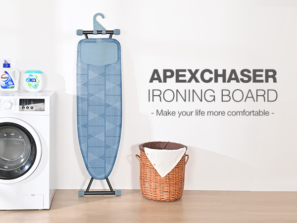 APEXCHASER Ironing Board, Iron Board with Silicon Iron Rest