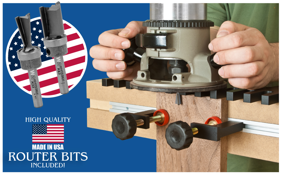 Peachtree Dovetail Jig Master System with Two Anodized Aluminum Tracks Two Track Clamps One