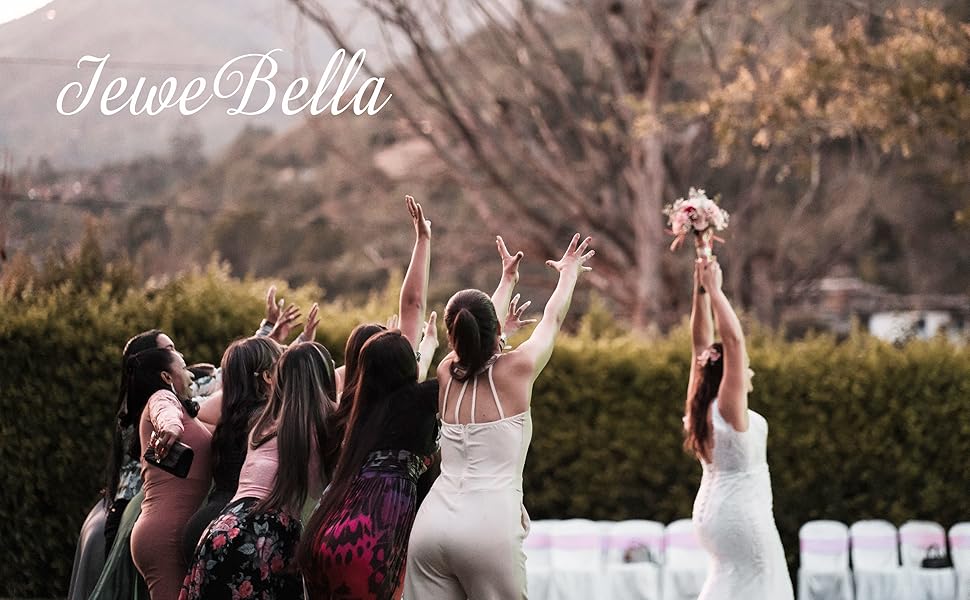 JeweBella 5PCS Bridal Wedding Jewellery Set for Women Crystal Teardrop Cluster Necklace Dangle Earrings and Zircon Bracelet Ring Set Wedding Engagement Bridesmaid Costume Dress Prom Jewellery 19 1