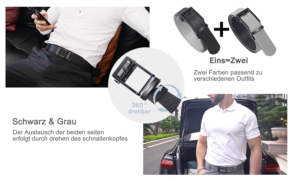 Drehbare Ratschenschnalle mit Wendegurt