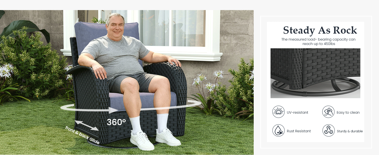 Outdoor Wicker Glider Rocking Chair