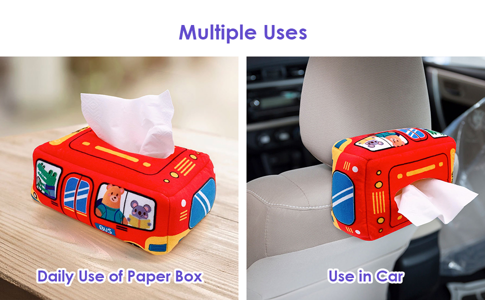 WESOTE Baby Tissue Box Toy Montessori Soft Stuffed High