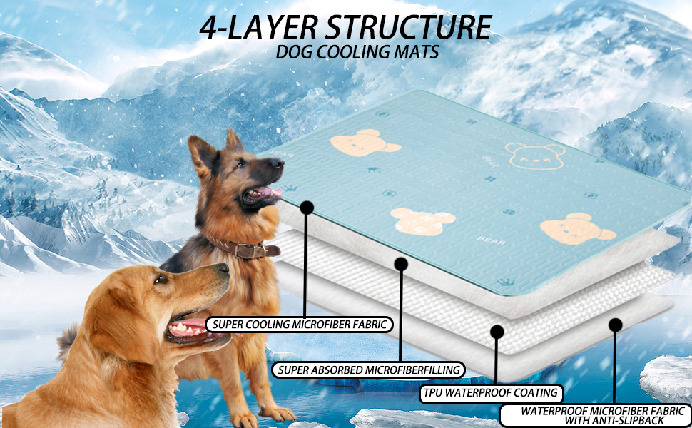 Dog Cooling Mat 90 x 70CM Large Cooling Mat for Dogs Sleeping Mats for