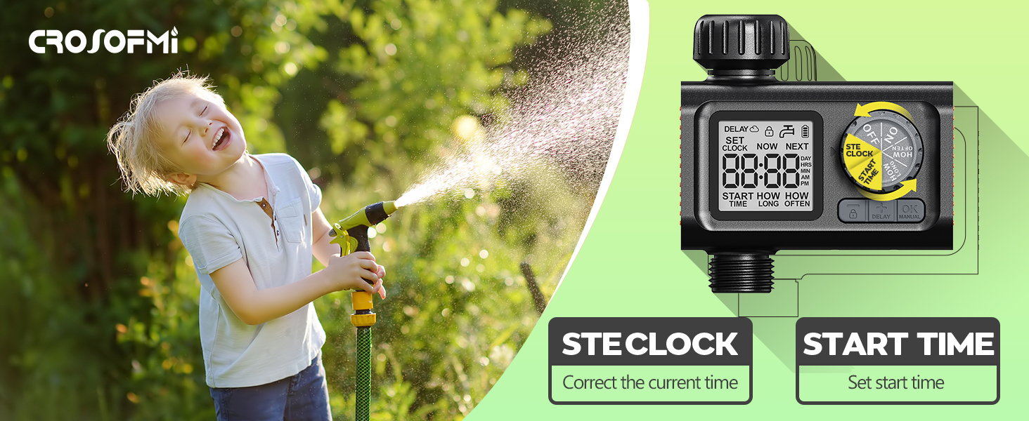 CROSOFMI Sprinkler Timer, Programmable Water Timer Digital Programmable