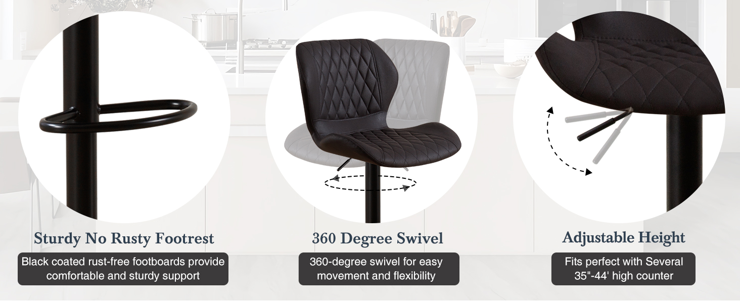 HOMYKA Bar Stools Set of 5, Modern Swivel Counter Height