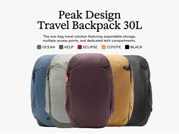 Amazon.com: Peak Design Travel Backpack 30L, Midnight