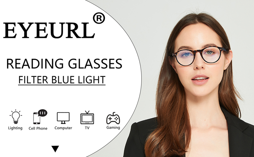 EYEURL 4-Pack Round Reading Glasses for Women