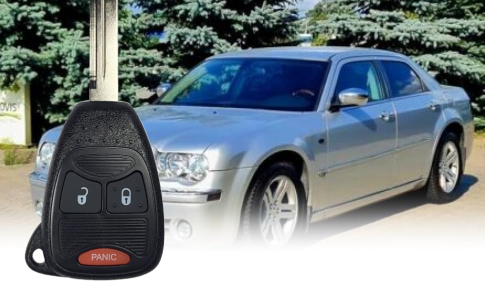 HQRP KeyFob Remote Shell Case Cover with 3 Buttons and CR2032 Battery for Chrysler