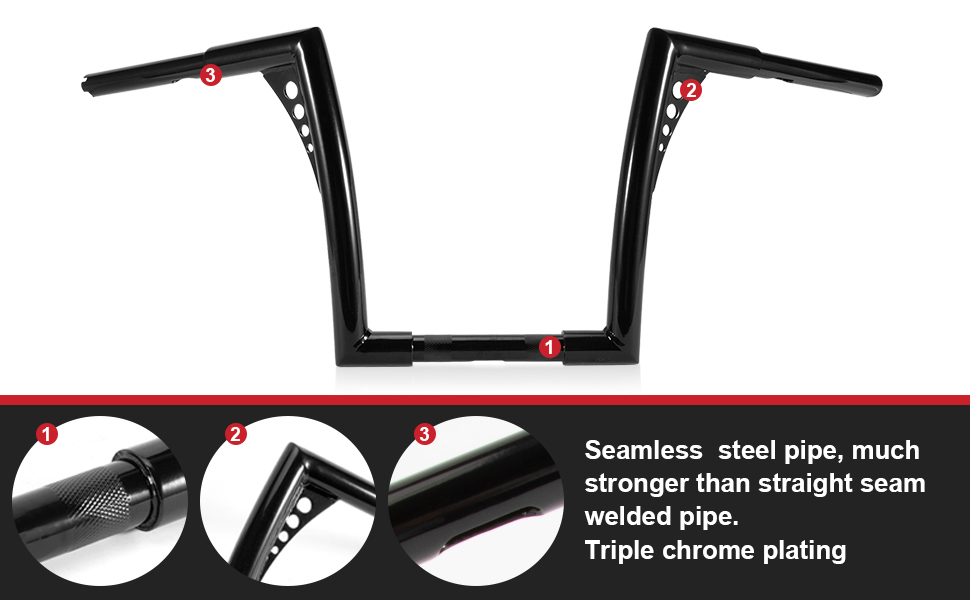 レンページ Paul Yaffe Chrome 10 Classic Ape Hanger Handlebars Harley