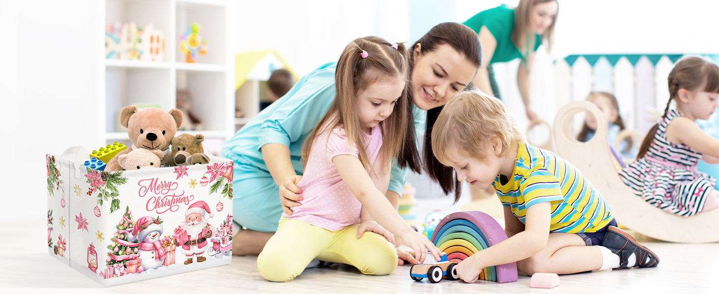 Clastyle Pink Santa Claus Snowman Christmas Gift Basket