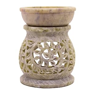 HANDMADE AROMA BURNER FLORAL CARVING JAALI WORK
