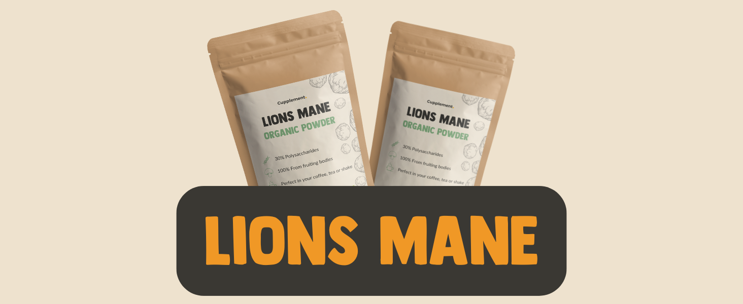lions mane poudre powder mushroom champignon supplement cupplement superfood